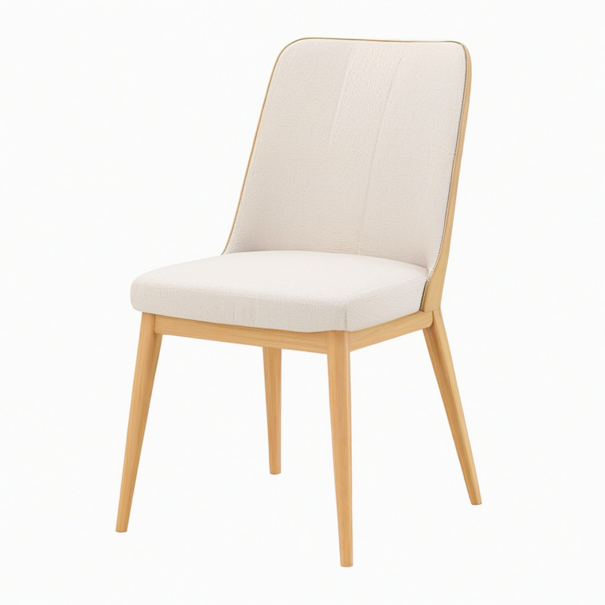 Chaise de salle à manger 48 x 58 x 90 cm en tissu beige et bois style scandinave