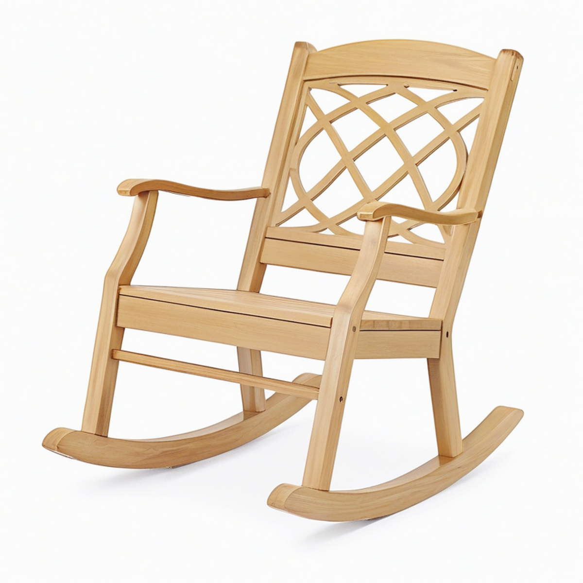 Fauteuil à bascule 105 x 65 x 110 cm en bois naturel style classique